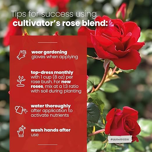 Soil Seed &amp Water Cultivator’s Rose Blend – Organic Fertilizer &amp Soil Amendment for Roses &amp Flowering Shrubs - OMRI Listed Organic Fertilizer (9 lbs)