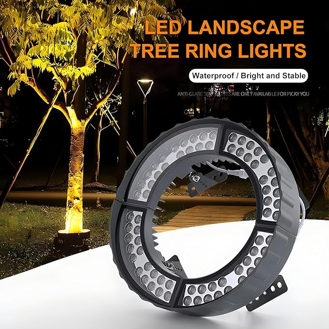 Led Outdoor Lights Low Voltage Landscape Spotlights Small Lawn Tree Ring Lights IP65 Weatherproof(Red LightPack of 4)