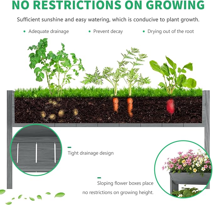 DoCred Vertical Wooden Raised Garden Bed 5 Tier Upgraded Garden Planters Freestanding Wood Plant Stand Flower Rack Wooden Planter Box for Plants Herbs Flowers Vegetables Outdoor Indoor