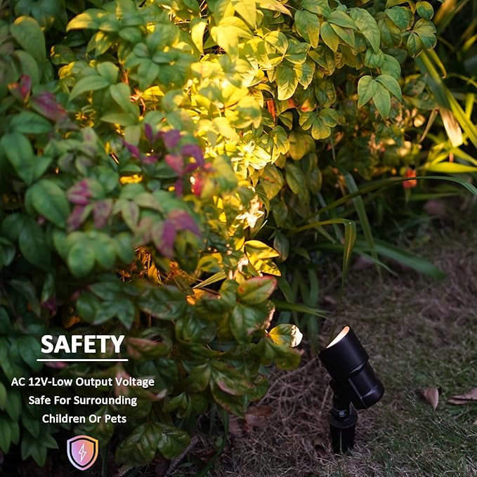 Malibu LED Low Voltage Landscape Spotlight 9W Cast Metal Oil Rubbed Bronze Finish Floodlight 300 Lumen 2700K Warm White with Connector and Spike Stake for Outdoor Use 8406-2620-01