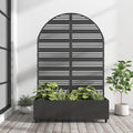 Casaphoria Metal Raised Garden Bed with Trellis and Wheels 72x47x16 Arched Planter Box for Climbing Plants Vegetables &amp Vines Features Drainage Holes and Privacy Screen (Black-Harold)
