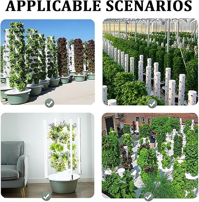 Tower Garden Growing System 20/28/36 Plants Vertical Farming Tower with Hydrating Pump Adapter for Growing Herbs Fruits and Vegetables Hydroponics Tower Growing System Kit(165cm/65in)