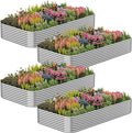 4 Pack Corrugated Galvanized Steel Raised Garden Bed Outdoor Metal Above Ground Garden Bed for Vegetables and Flowers Raised Beds for Gardening-4x2FT