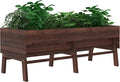 6x3x2FT Raised Garden Bed for Vegetable and Flower with Legs Large Outdoor Elevated Wood Planted Box with Liner Backyard and Patio Rustic Brown
