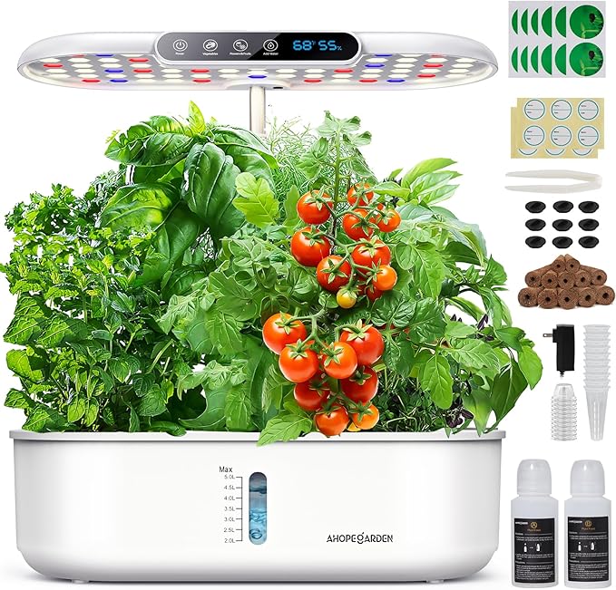 Ahopegarden Indoor Garden Hydroponics Growing System with Hydroponics Pods Kit
