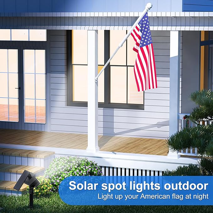 Solar Spot Lights Outdoor Waterproof IP67 6 Pack - 50 LED Adjustable Solar Powered Landscape Spotlight with 3 Lighting Modes Stake Light for Outside Yard Lawn Pathway Tree (Cool White)