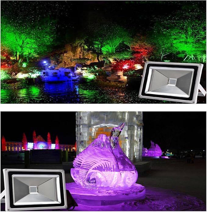 Floodlights - Landscape Light IP67 Outdoor Waterproof LED Landscape Tree Spotlights Adjustable RGB Color-Changing Spotlight for Green Illumination of Trees(Blue10W)