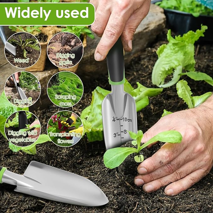 Gardening Tools Set of 8 Heavy Duty Garden Tool Set with Storage Bag Outdoor Hand Tools Gardening Tool Set with Non-Slip Rubber Grip Gardening Hand Tools for Planting Gardening Kit