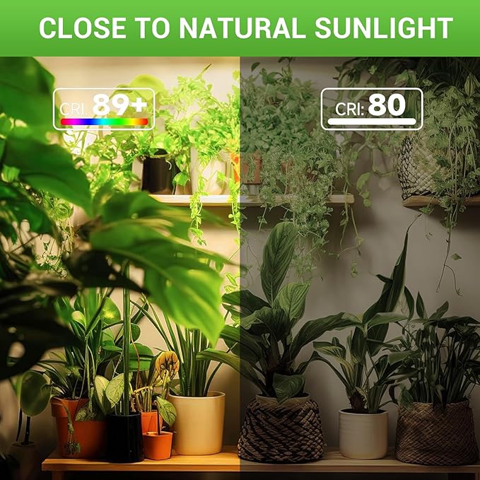 RDJ Bouns 80W Grow Light for Indoor Plants E26 Base 12791LM High PPFD Full Spectrum Foldable Fast-Heat-Cnducting Aluminum Panel Grow Lights Blub for Large Plants Hydroponics Greenhouse
