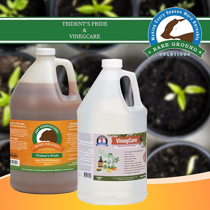 Trident’s Pride Organic Fish Fertilizer (1 Gal) + 30% Industrial‑Grade Vinegar Cleaner – Garden &amp Outdoor Bundle