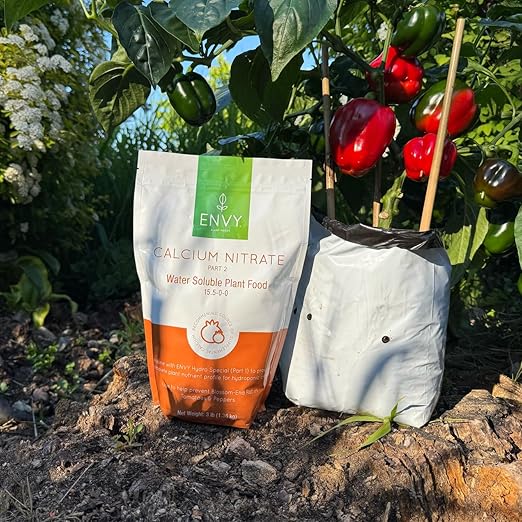 ENVY Solution Grade Calcium Nitrate (15-0-0) Prevents Blossom End-Rot from Calcium Deficiency in Tomatoes &amp Peppers (3.0 lb)