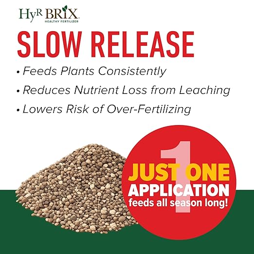HyR BRIX Slow-Release 5-8-10 Tomato Fertilizer 45lb Bag - Garden Food with Calcium &amp Essential Micronutrients – Supports Fruit Development Helps Prevent Blossom End Rot