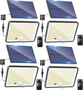 LOTMOS 4 Pack Outdoor Solar Motion Detector Light 342 LED Light 3 Modes Solar Lighting for Garden Garage Yard Cool White