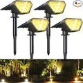 Biling Solar Spot Lights Outdoor Bright 700 Lumen Solar Outdoor Lights IP67 Waterproof Adjustable Landscape Spotlights for House Tree Patio Pathway Yard Garden Driveway - Warm White(4 Pack)