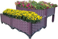 Doppy Plastic Raised Garden Bed Set of 4 Garden Bed Planter Kit for Outdoor Indoor Plants Elevated Garden Boxes Plant pots for Vegetables Standing Garden Container for Backyard Patio
