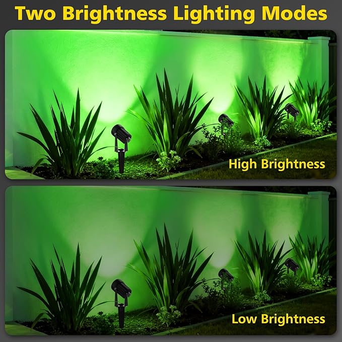 T-SUN Green Solar Spotlights 2-in-1 Outdoor Waterproof Solar Landscape Spotlights for Garden Yard Halloween Christmas Decor(Green)