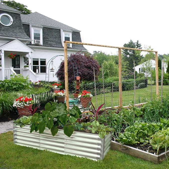 Galvanized Raised Garden Bed 6ftx2ft Metal Raised Garden Bed Kit Raised Planter Garden Deep Root Box Planter for Vegetables Flowers Herbs and Succulents(Bracing Rod not Included)