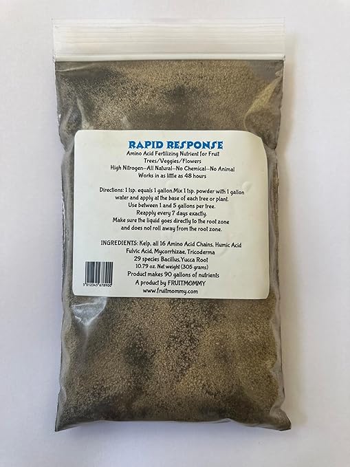 Fruitmommy Organic Solutions Rapid Response - Fast-Acting Water Soluble Organic Fertilizer for Vegetables Plants Flowers &amp Fruit Trees
