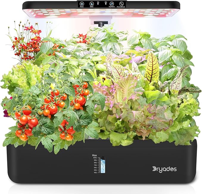 22 Pods Hydroponics Growing System with LED Grow Light Indoor Herb Garden Kit for Vegetables Lettuce Strawberries Fruits &amp Flowers Automatic Light Modes No Seeds Included