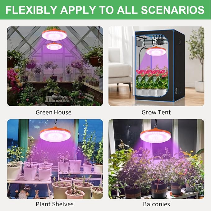 96 LED Solar Grow Lights Battery Powered Full Spectrum Hanging Grow Light for Indoor Outdoor Plants with Timer Solar Plant Lamp for Greenhouse with Remote Control 2 Charging Way 16.6FT Cord