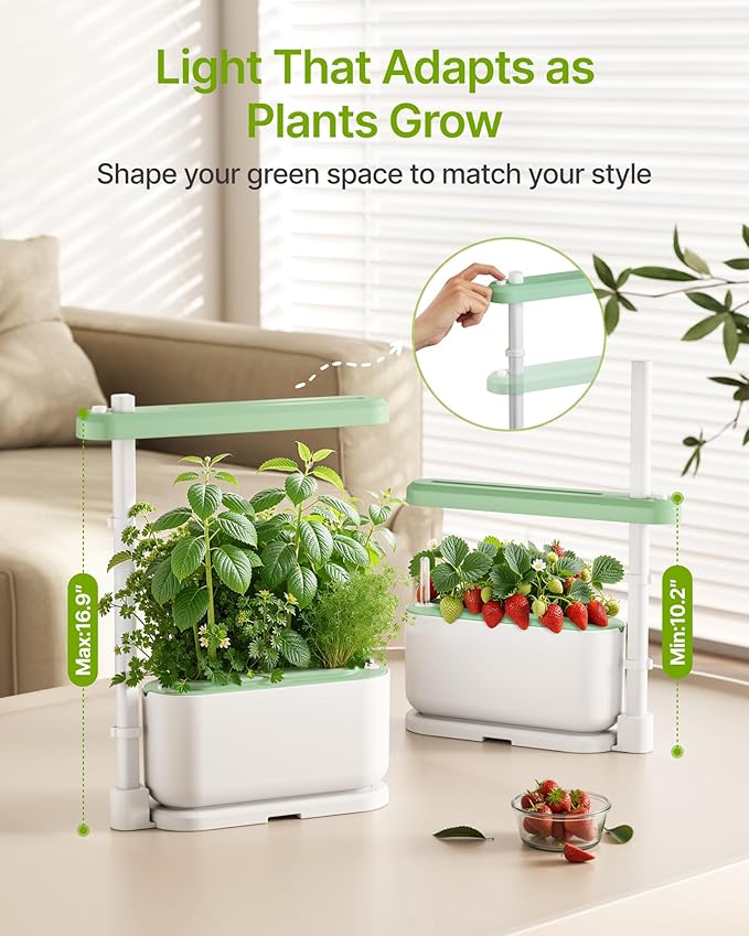 SUNCOZE Hydroponics Growing System Kit with 3 Pods – Full Spectrum LED Grow Light Adjustable Height Indoor Herb Garden Compact Hydroponic System for BeginnersGardening Gifts