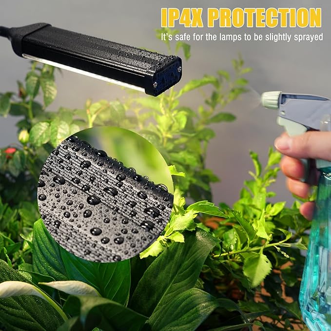 LED Grow Light Coverage and Upgraded Larger Board Full Spectrum Grow Lamps for Indoor Hydroponic Growing Light with High PPFD (6 Light Heads)
