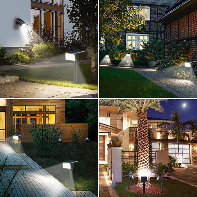 3 Pack Solar Spot Lights Outdoor Motion Sensor 3 Modes 62LED Motion Sensor Outdoor Lights 2-in-1 Solar Spotlights Outdoor Waterproof Auto On/Off Solar lights for Outside Yard Garden Wall Pathway