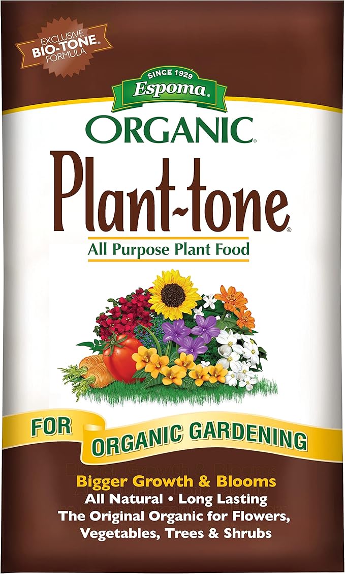 Espoma Organic Plant-Tone 5-3-3 Natural &amp Organic All Purpose Plant Food 36 lb. Bag The Original Organic Fertilizer for All Flowers Vegetables Trees and Shrubs