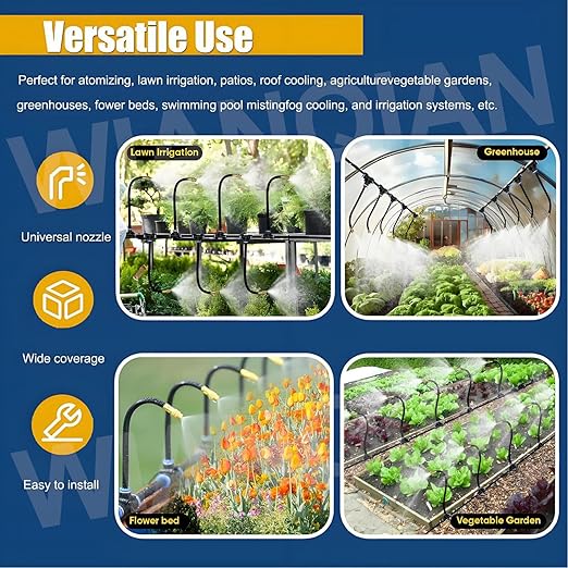 Automatic Drip Irrigation Kit Patio Misting Plant Irrigation Water Equipment Bendable Drip Garden Watering System Full Coverage Smart Timer 1Sec - 300 Min for Garden Watering 40m+Controller