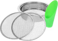 Amosfun Stainless Steel Soil Sifter Set with Shovel – Garden Potting Sieves for Compost Dirt and Rock Filtration – 1mm 3mm 6mm Mesh Screens for Home Gardening and Landscaping