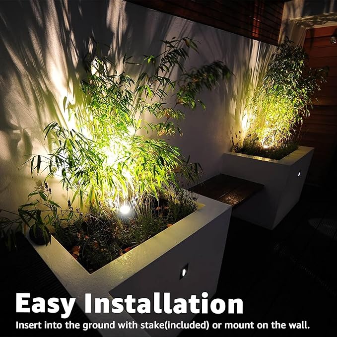 2 Pack LED Plant Spotlight Lamps - Indoor Uplighting for Plants 110V Warm White 5.9 FT Cord with Foot Switch - Perfect for Home Gardening and Plant Display