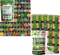55 Vegetable Seeds &amp 15 Culinary Herb Seeds Pack – 32500+ USA Non-GMO Heirloom Seeds for Planting – Survival Garden Kit for Preppers – Gifts for Gardeners Men Women