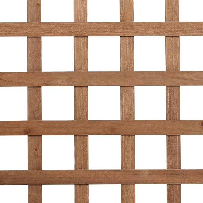 Topeakmart Wood Garden Raised Bed Lattice Vine Climbing Plant Box Pot with Trellis &amp Rolling Wheels for Garden Yard Outdoor Easy Movable