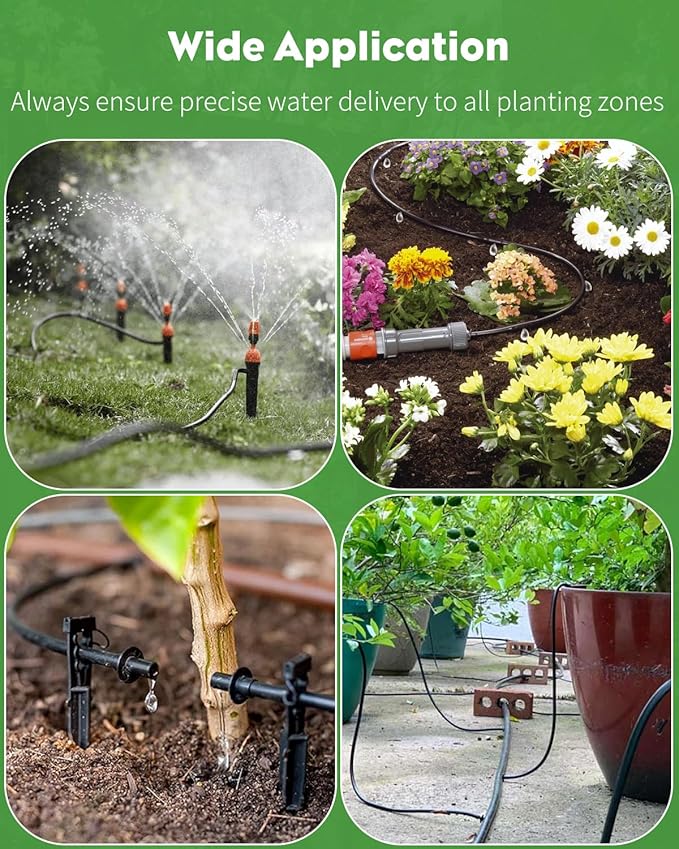Pawfly 200 ft. 1/4 Drip Irrigation Tubing Black Distribution Tubing for Drip Irrigation System Polyethylene Drip Line Drip Irrigation Hose Tube for Quick-Connect Drip Irrigation Emitters