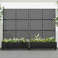 Casaphoria 72x47 Metal Raised Garden Bed with Trellis(2 Pack) Outdoor Planter Box with Wheels &amp Drainage Holes for Climbing Plants Flowers Elevated Garden Kit with Privacy Screen Black-Paral