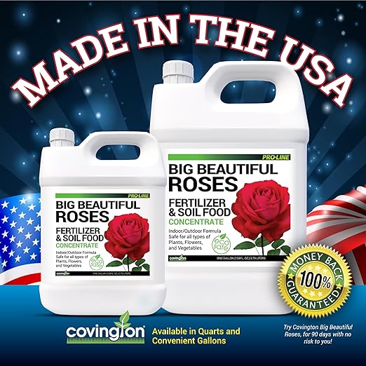 Covington Liquid Rose Fertilizer for All Types (1 Gal) – Liquid Concentrate for Desired Rose Tone – Natural Flower Bush Fertilizer for Indoor &amp Outdoor Use – Bloom Growth Plant Food