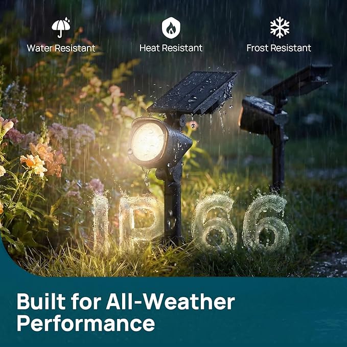 Linkind Smart Solar Lights Outdoor Waterproof SL6C Dual-Ring Solar &amp USB Charging Solar Spotlights Outdoor Waterproof IP66 Color Changing Spot Light for Yard Tree Landscape House 1 Pack