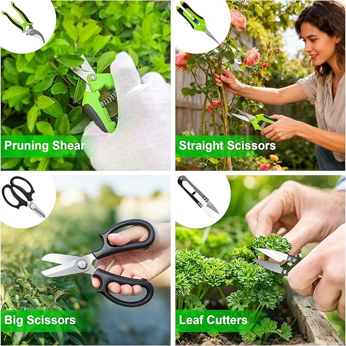 Gardening Tools 20-Piece Gardening Hand Tools Garden Tools Set for Beginner Includes Bonsai Wire Kit Plant Mat &amp Mini Rake Gifts for Women