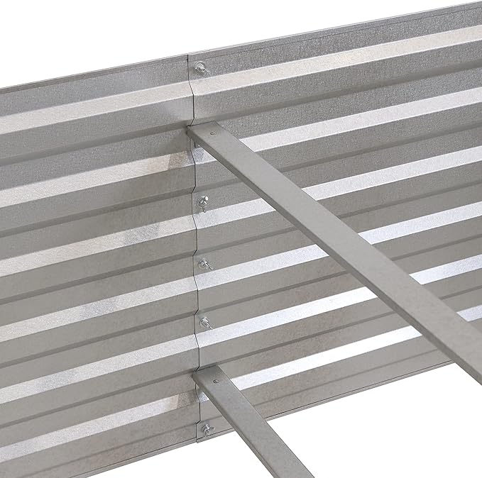 Sunnydaze 71-Inch Rectangular Raised Garden Bed - Galvalume Steel Vegetable Flower Bed Planter Kit - Silver