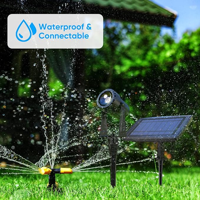 SUNTHIN Solar Landscape Lights Solar Spot Lights Outdoor Auto On/Off Waterproof Lanscape Lighting for Yard Garden Lawn Plant Tree Wall Fence (Warm White)