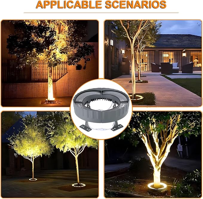 LED Landscape Spotlights Outdoor Palm Tree Lights Ring Tree Light for Porches Courtyards Driveways Park(Green LightPack of 5)
