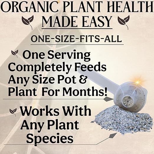 Organic Plant Food Indoor Plant Food for Houseplants &amp Aroids Organic Fertilizer for Flower &amp Vegetable Gardens 1lb = 25 Servings Feeds 50 gal Instantly and Slow Release