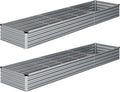 2PCS Galvanized Raised Garden Bed KitVegetable Boxes-Rectangle Metal Flower BoxLarge Planter Raised Beds Outdoor Garden for PlantingFruitHerb-Silver