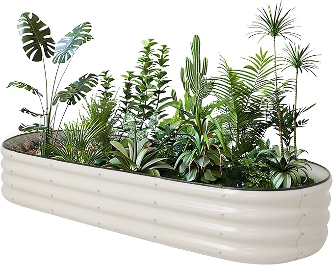 Galvanized Raised Garden Bed Kit Outdoor Metal Garden Planter Box for Backyard Gardening Planting Vegetables and Patio (70.8x23.6x11.8)