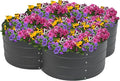 Sunnydaze Galvanized Raised Garden Bed - Metal Raised Bed for Gardening - Outdoor Planter Box for Flowers Plants and Vegetables - Gray - 12” H Clover