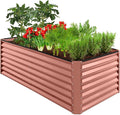 Best Choice Products 6x3x2ft Outdoor Metal Raised Garden Bed Deep Root Box Planter for Vegetables Flowers Herbs 269 Gallon Capacity 100% Non Toxic Materials - Terracotta