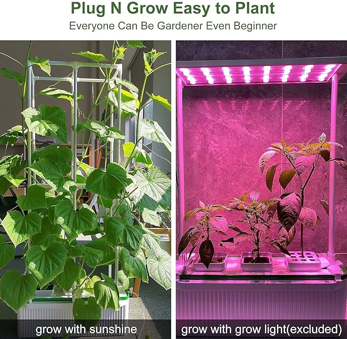 Smart Hydroponic Growing System Kit Safe and Durable Indoor Gardening System Suitable for Growing Tomatoes Melons Vegetables Cabbage Peppers Herbs Flowers and Other Plants (7L)