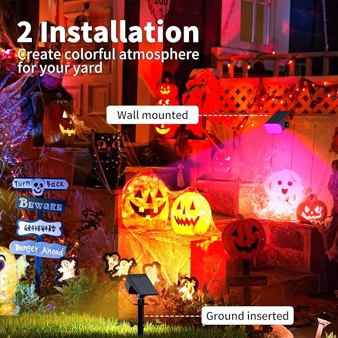 Solar Spot Lights Outdoor Color Changing [7 Mode/6 Pack] Christmas Landscape Spotlights Solar Lights Outdoor Waterproof Solar Led Powered Flood Light for Outside Pathway Yard Garden Walkway