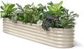 8x2x1.5 ft Galvanized Raised Garden Bed 18 Tall Planter for Outdoor Plants Metal Raised Flower Bed for Herb Fruit Vegetable Modular Garden Planter for Outside Backyard &amp Patio - Sand Beige