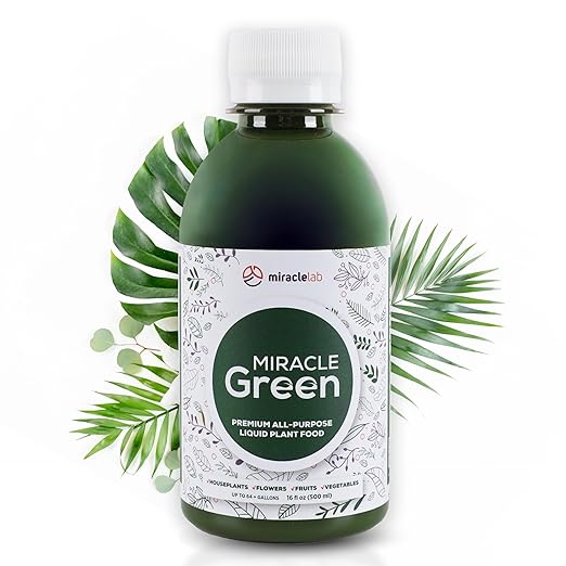 Miracle Green Fast-Acting Liquid Plant Food - Special Formula with Tree Sap &amp Yucca Plant Extract - All-Purpose Fertilizer for Houseplants Flowers Fruits Vegetables &amp Trees (16 oz)